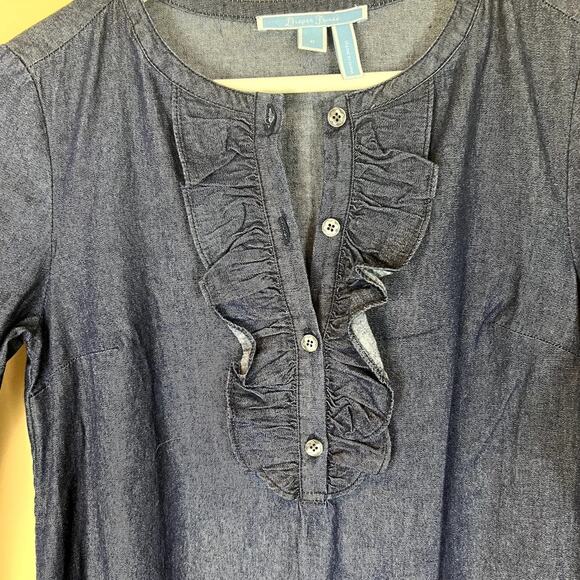 Draper James Chambray Ruffle‎ Shift Dress - Picture 7 of 12